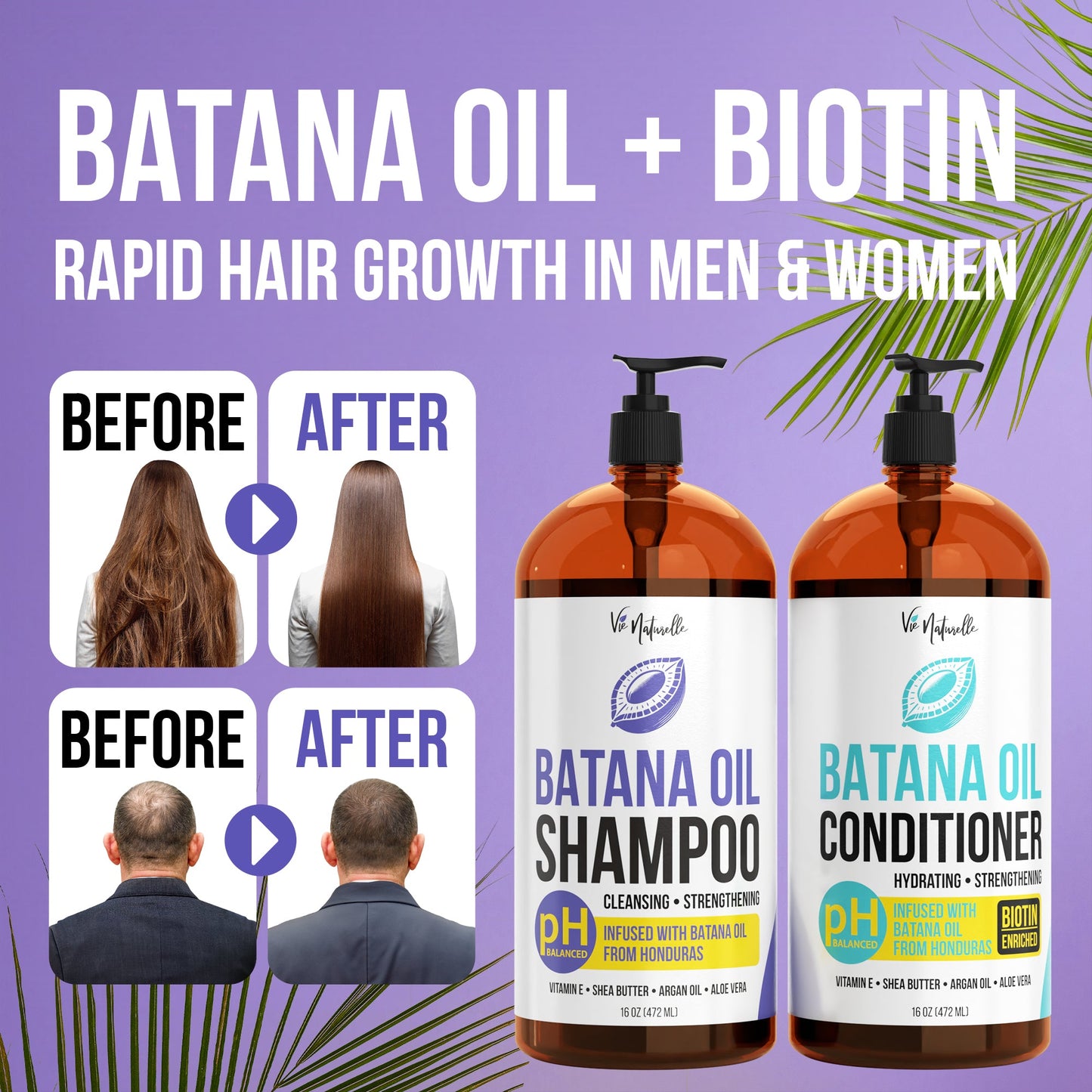 Ultimate Deep Repair & Moisture Shampoo/Conditioner 16 oz. Set – Batana & Botanical Infusion Blend